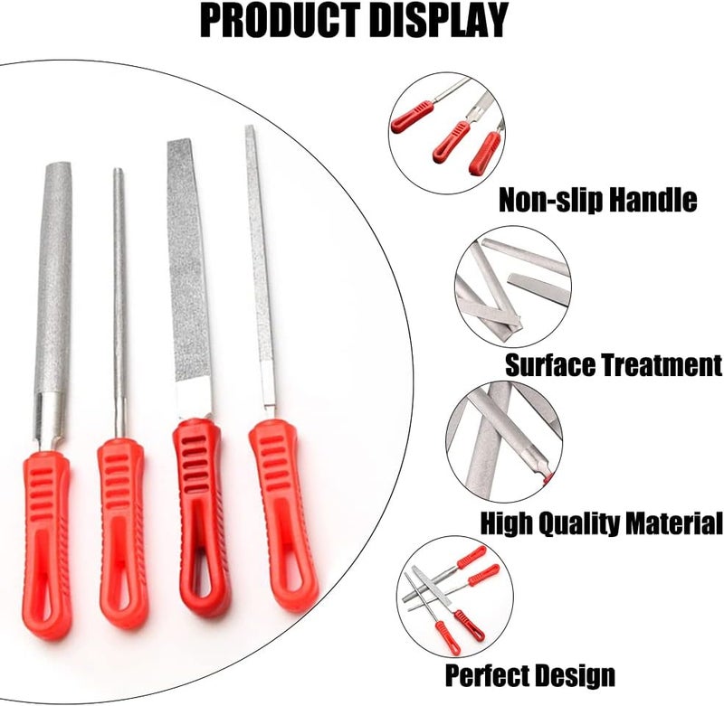 Utoolmart Diamond File 6 Inch Triangular Diamond Coated Plastic Handle Hand Tool for Grinding Polishing 1Pcs - Image 4