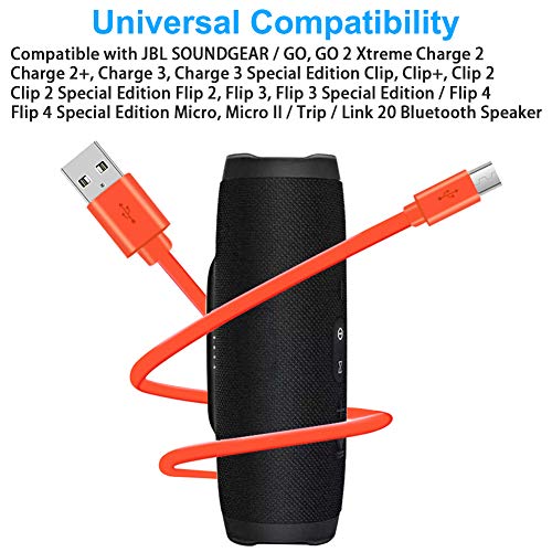 VOTY USB Charger Cord for JBL Charge 3,Charge 2 Wireless Bluetooth Speaker,Micro USB Charger Cord for JBL Flip 4 3,2,2+,Clip Pluse,GO,GO 2,Fast Charging Cable,Headphone Power Wire Replacement 3.3ft - Image 5