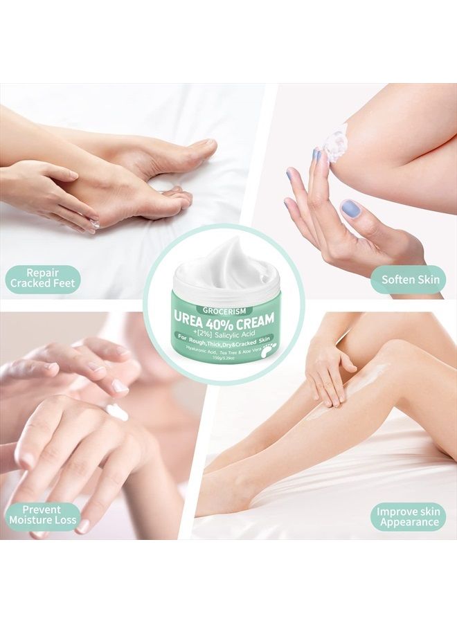 Grocerism Urea Cream 40 Percent For Feet Plus 2% Salicylic Acid 5.29 oz || Foot Cream and Hand Cream Maximum Strength with Hyaluronic Acid, Tea Tree, and Aloe Vera For Deep Moisturizes, Callus Remover and Softe  - Image 5