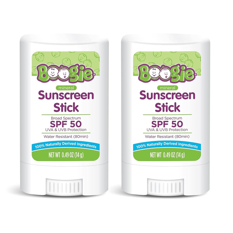 Boogie Baby Sunscreen Stick by Block, Mineral Sunscreen SPF 50, FSA/HSA Eligible, Travel Size Sunblock for Kids, Zinc Oxide, Water Resistant, Vegan, Fragrance Free Pack of 2 - Image 1
