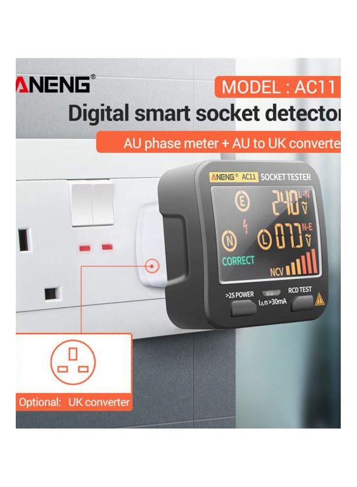أنينج جهاز جس المقابس الكهربائية والتسريب الكهربي مزود بشاشة LCD  - Image 3