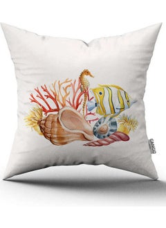 Cango Home Blue Orange Marine Patterned Digital Printed Throw Pillow Cover CGH1174 