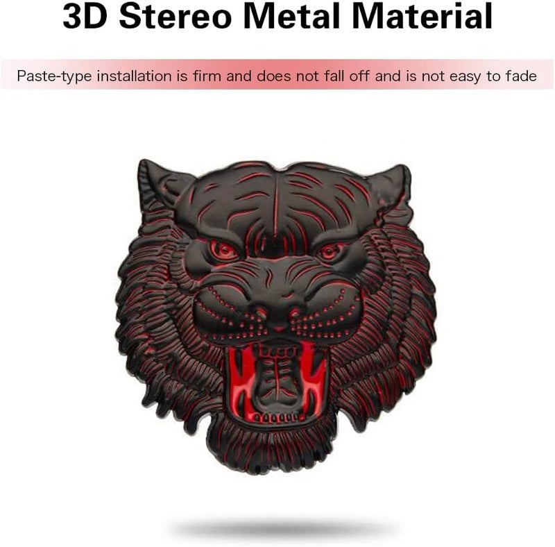cheekyglo Tiger Sticker, Tiger Head Metal Body Sticker 3D Tiger Head Car Decorative Sticker Car Window Glass Animal Stickers for Car, Truck, Motorcycle. - Image 1
