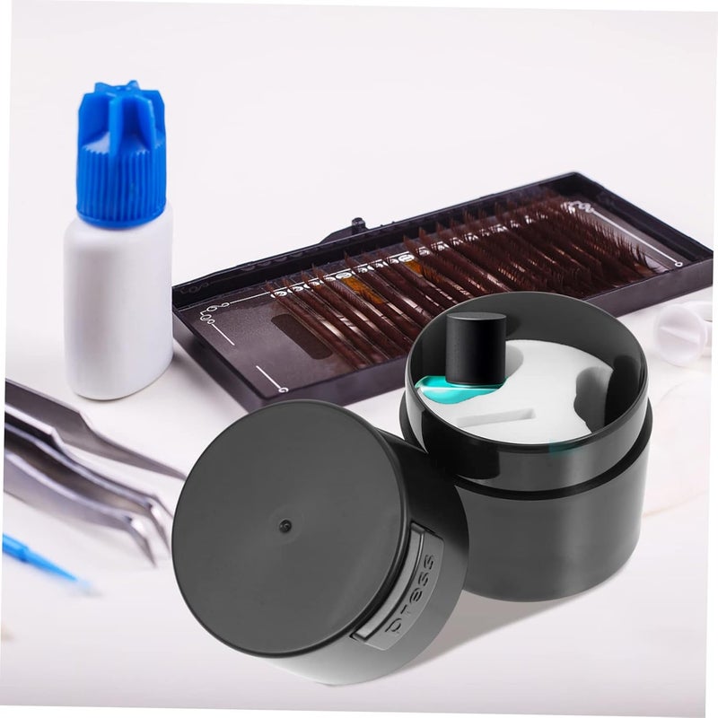 Angoily 2pcs Eyelash Extension Sealed Storage Jar Airtight Container for Lash Adhesive Design for Beauty Salon Home Use Keeps Lashes Fresh and - Image 2