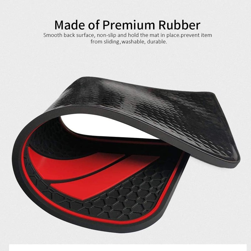 Auovo Center Console Mats for Durango Accessories 2014 2015 2016 2017 2018 2019 2020 Auto Car Cup Holder Insert/Coasters Custom Fit Cup Liners Pads Interior Decoration (5pcs/Set, Red Trim) - Image 5