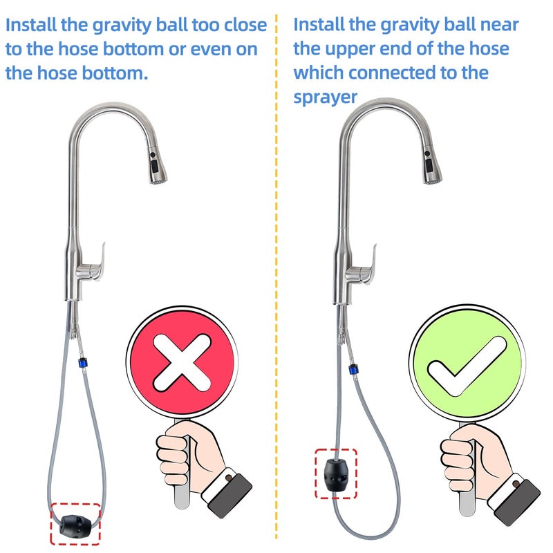Xuchuan 18.34Oz(520G/1.15Lb) Universal Kitchen Pull Down Faucet Hose Weight Ball  Sink Basin Pull Out Sprayer Heavy Gravity Replacement Parts - Image 3