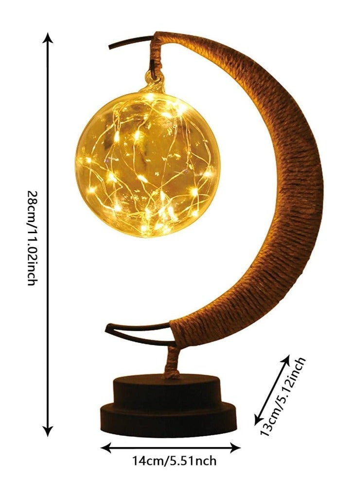 Bdot Hanging Moon Lamp,LED Night Light Decorative | Wrought Iron Night Light Lamp, Hanging Moon Lamp Magic Crescent Night Light - Image 4