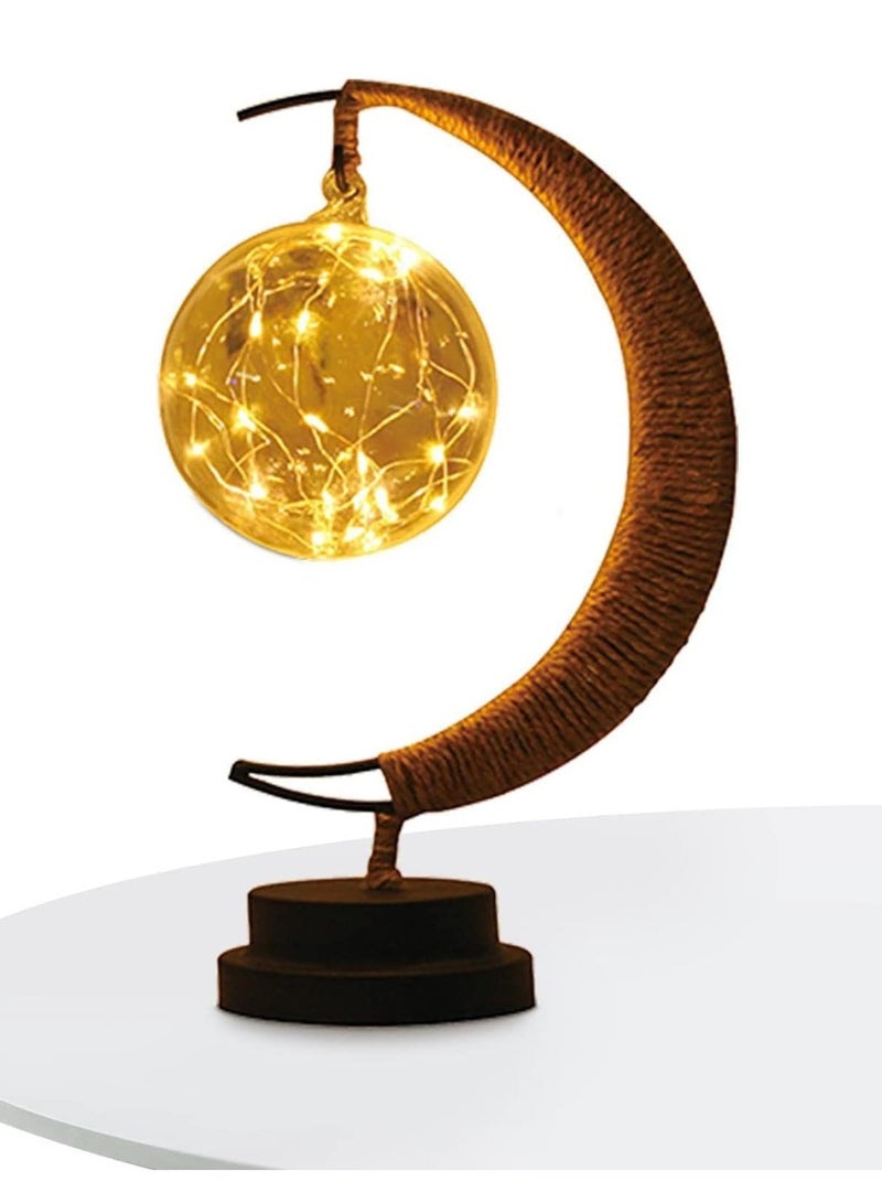 Bdot Hanging Moon Lamp,LED Night Light Decorative | Wrought Iron Night Light Lamp, Hanging Moon Lamp Magic Crescent Night Light - Image 2