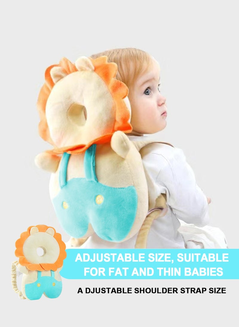 URbazaar Baby Head Protector Backpack, Toddler Baby Head Protection Backpack with 2 Pair Baby Knee for Walking & Crawling, Soft, Breathable and Wearing Safety Baby Head Protector - Lion  - Image 4
