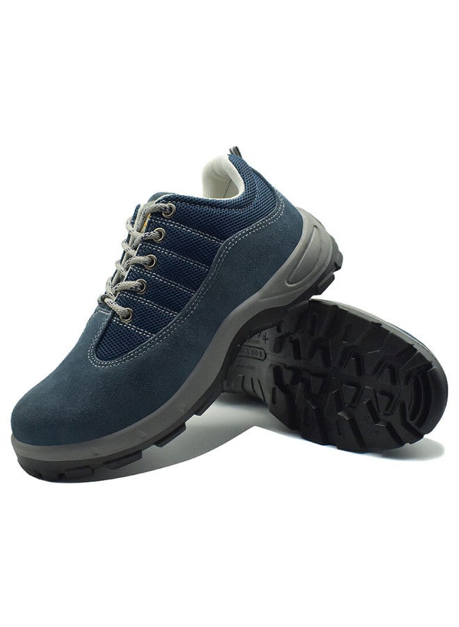 FUCHENG Safety Shoes For Men, Breathable Steel Toe Cap, Anti-Smashing, Anti-Puncture, Wear-Resistant, Solid Sole, Work Protection Safety Shoes, Blue, Size 37 - Image 5