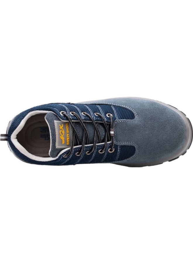 FUCHENG Safety Shoes For Men, Breathable Steel Toe Cap, Anti-Smashing, Anti-Puncture, Wear-Resistant, Solid Sole, Work Protection Safety Shoes, Blue, Size 37 - Image 3