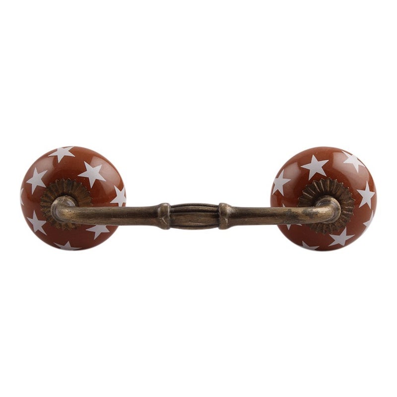 Indian-Shelf IndianShelf 1 Pack Ceramic Door Handles for Cabinets and Drawers Brown Dresser Pulls for Door Antique Hardware 8 Hole to Hole BH227CK1403 