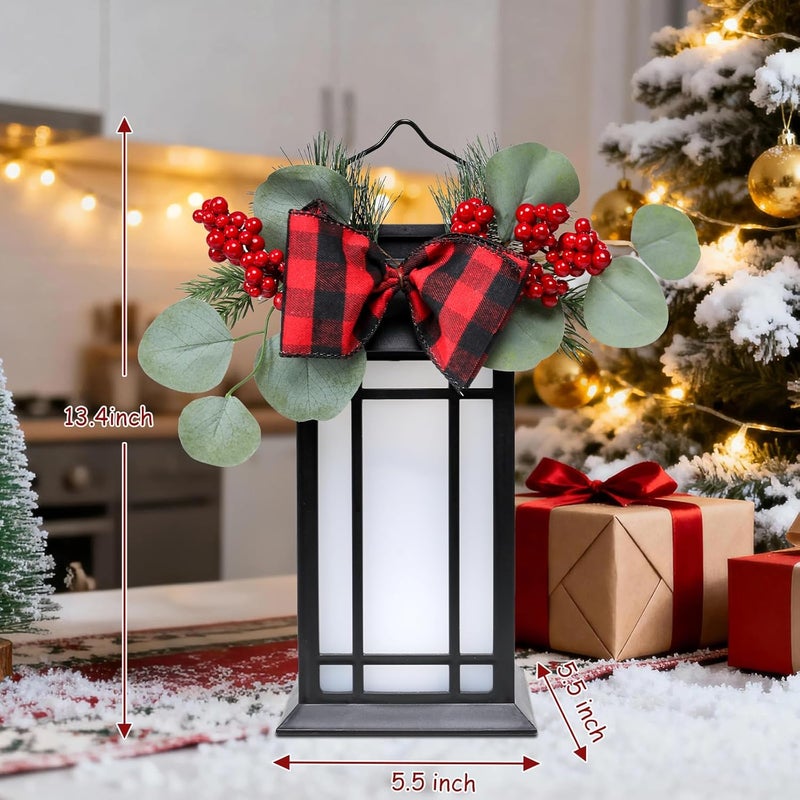 Bdor 13-Inch IP65 Waterproof Battery-Powered Christmas Lantern with Led Flameless Candle and 6-Hour Timer - Decorative Lantern for Patio & Garden(2 Pack) - Image 5