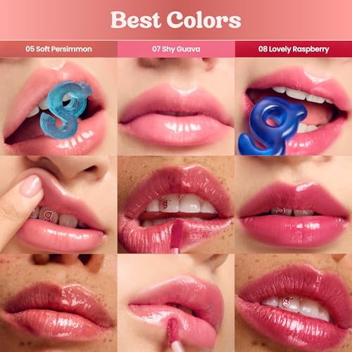 COLORGRAM Fruity Glass Tint 05 Soft Persimmon | Korean Long Lasting & Waterproof Lip Stain | Glossy Dewy Lip Gloss, Highly Pigmented Subtle Coral Beige Shade with Glowing effect 0.11 Oz. - Image 3