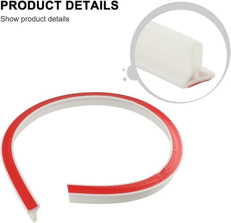 White Grey Silicone Shower Barrier Water Retention System 3cm Height 100cm Length - Image 5