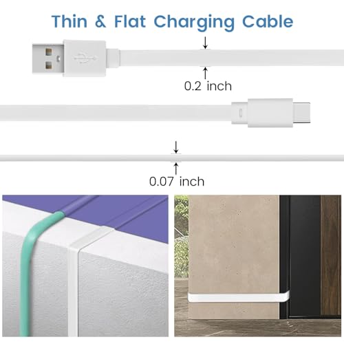 Smays 30 ft Extension Cable for Ring Pan-Tilt Indoor Cam (2024 Release), Long Flat USB C Power Cord White - Image 4
