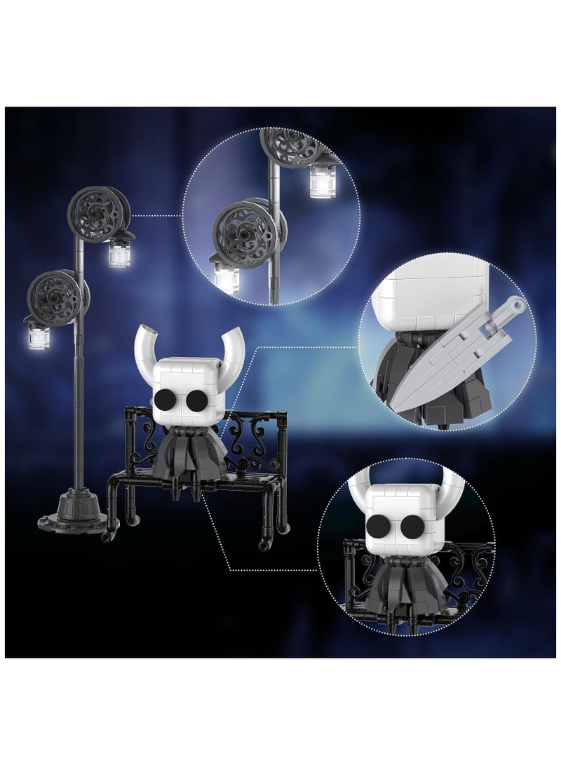 SOLARAE Knight Building Set, Hollow Popular Game Knight Action Figure Building, Lighting Collectible Decoration Character Compatible with Lego, Gift for Halloween Boys and Girls (329 Pieces) - Image 5
