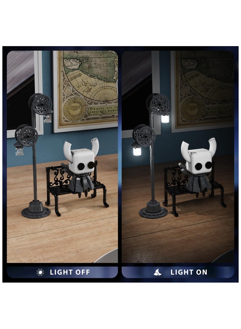 SOLARAE Knight Building Set, Hollow Popular Game Knight Action Figure Building, Lighting Collectible Decoration Character Compatible with Lego, Gift for Halloween Boys and Girls (329 Pieces) - Image 3