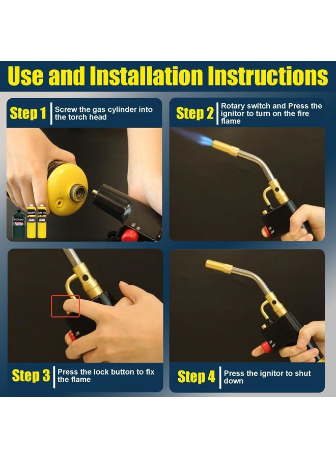 Swess Trigger-Start Torch Head, High Intensity Flame Torch, MAPP/Propane Gas Torch Kit with Instant on/off Trigger for Light Welding, Soldering, Brazing, Heating, Thawing and More - Image 3