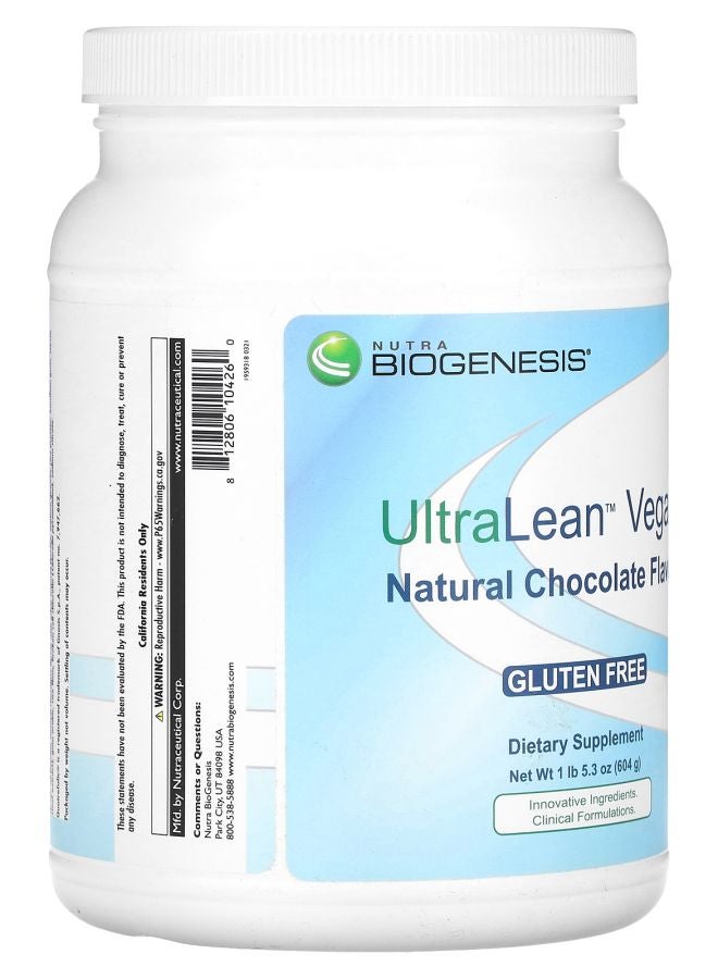 Nutra BioGenesis UltraLean Vegan Natural Chocolate 1 lb 5.3 oz (604 g) - Image 2
