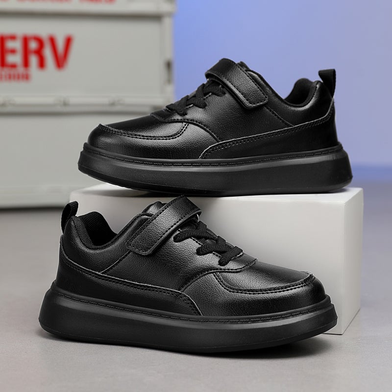 Discount Children'S Shoes Boys And Girls Black Shoes Students Campus Performance All Black Leather Shoes Cuhk Children'S Shoes - Image 1