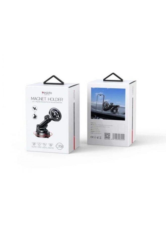 ELTRAZONE C158 2-in-1 Magnetic Ring Car Phone Holder – Versatile Mount with Secure Grip - Image 2