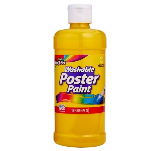 CraZArt Washable Kids Paint Yellow 16oz 1 Bottle NonToxic Art Painting Supplies for Toddlers Finger Painting Supplies for Kids Hand Painting DIY Crafts - Image 1