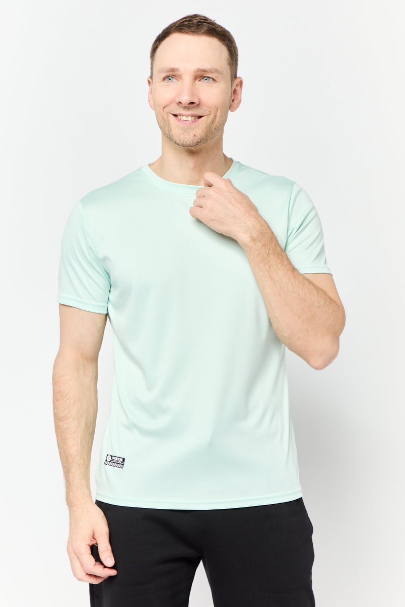 RBX تي شيرت رياضي للرجال بأكمام قصيرة مناسب للجري، لون أكوا واضح - Image 1