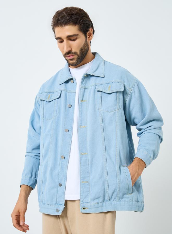 ستايلي جاكيت دنيم واسع مع جيوب - Image 1