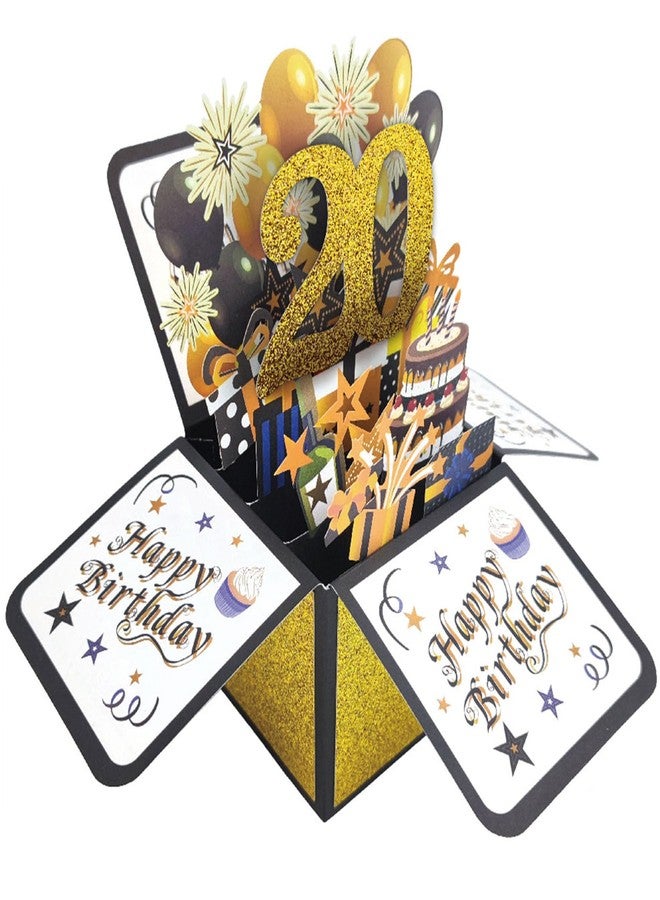 Asmallgf Cool 20th Birthday Pop Up Card for Him Her, Happy 20 Year Old Birthday Gifts for Women Men, 20 Bday Decorations - Image 1