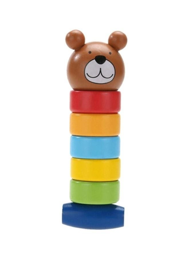 Rainbow Bear Stacking Rings Educational Toy 15x5cm  - Image 1