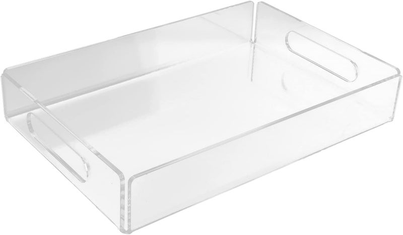 Acrylic Cheese Serving Tray Durable Acrylic Tray with Handles, Breakfast for Easy Organization and Convenient Serving, Transparent 7.9x11.8x2.0in - Image 1
