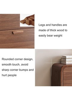 fashionhome 3 Tiers Flip Down Round Corner Design Shoe Cabinet Narrow Entryway Shoe Organizer Durable Wood Shoe Rack with Display Shelf for Living Room Hallway 100x24x119 cm  - Image 5