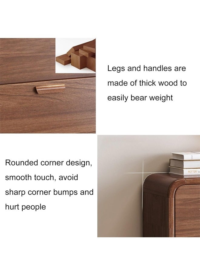 fashionhome 3 Tiers Flip Down Round Corner Design Shoe Cabinet Narrow Entryway Shoe Organizer Durable Wood Shoe Rack with Display Shelf for Living Room Hallway 100x24x119 cm  - Image 5