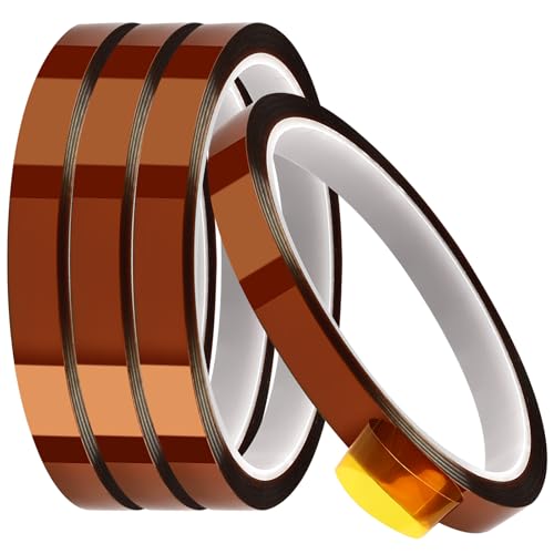 PEASUG Heat Tape, 4 Rolls High Temperature Heat Resistant Tape, Adhesive Heat Tape for Sublimation, Heat Press, Electronics, Soldering, Circuit Board, 10mm x33m(108ft) - Image 1