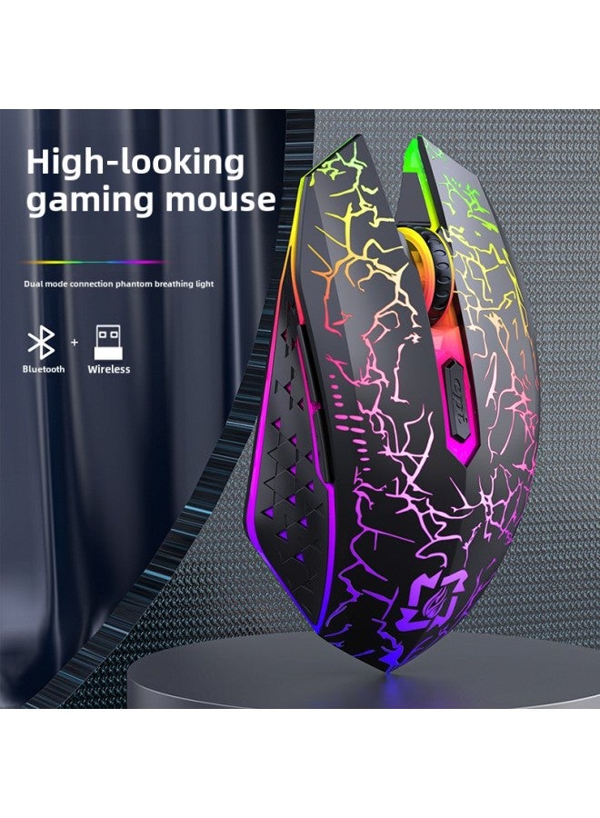 Explosions Wrangler TYPC Charging Wireless Bluetooth Dual-Mode Quiet Office Game Laptop Mouse-Color:Hot Wheels Dual Mode Luminous 2.4g+bluetooth Star Blank - Image 3
