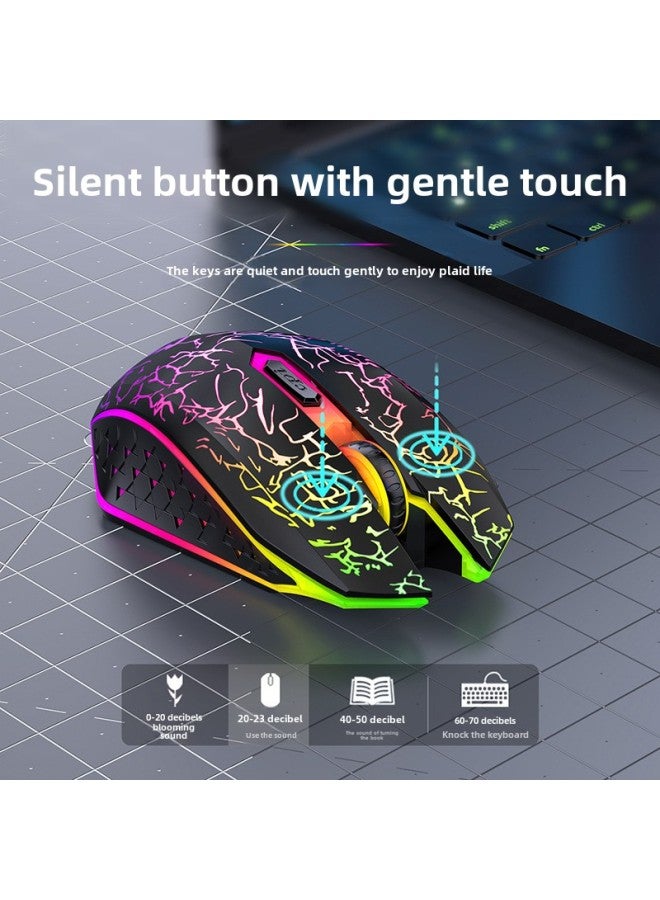 Explosions Wrangler TYPC Charging Wireless Bluetooth Dual-Mode Quiet Office Game Laptop Mouse-Color:Hot Wheels Dual Mode Luminous 2.4g+bluetooth Star Blank - Image 4