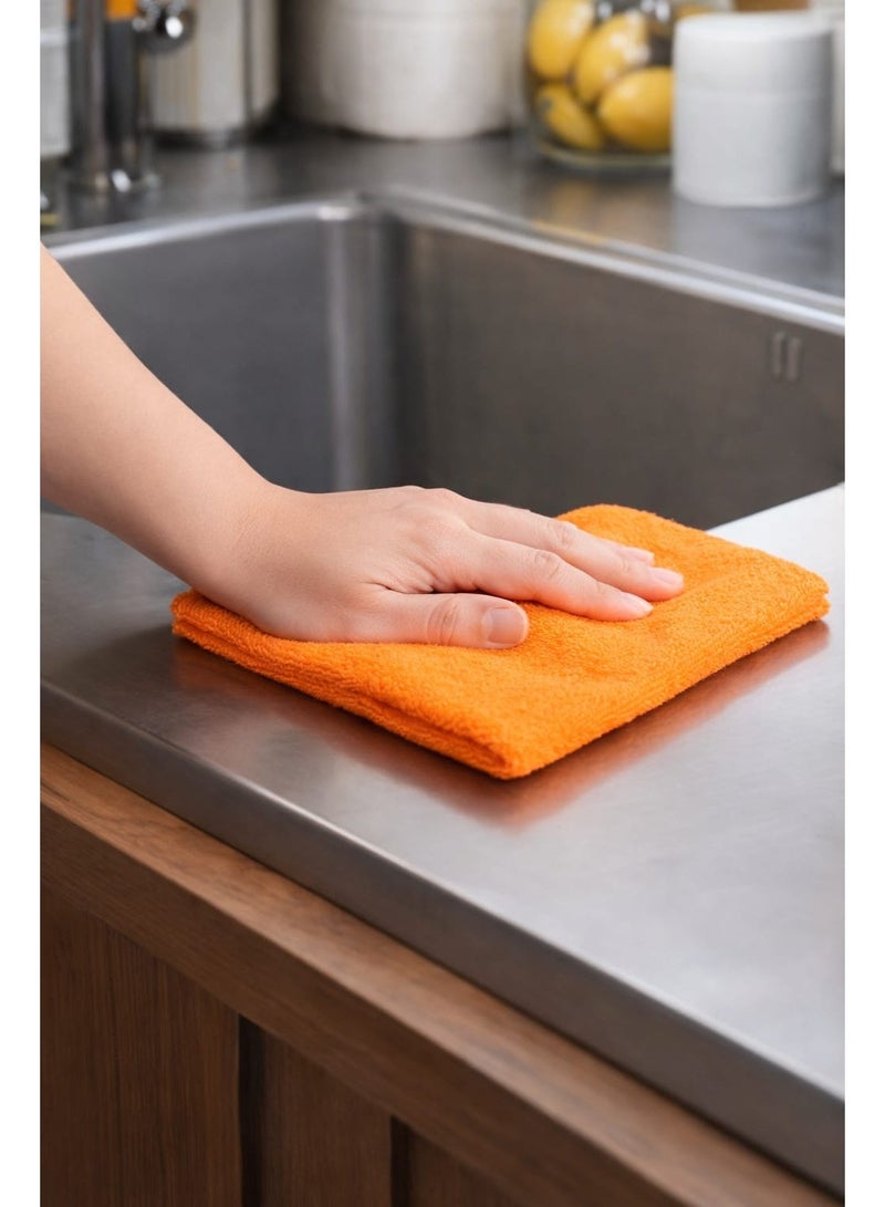 Microfiber Cleaning Cloth Set of 5 | Ultra Absorbent Towels | Lint-Free Multi-Purpose for Kitchen, Car, Glass & Home | 40x30 cm - Image 3