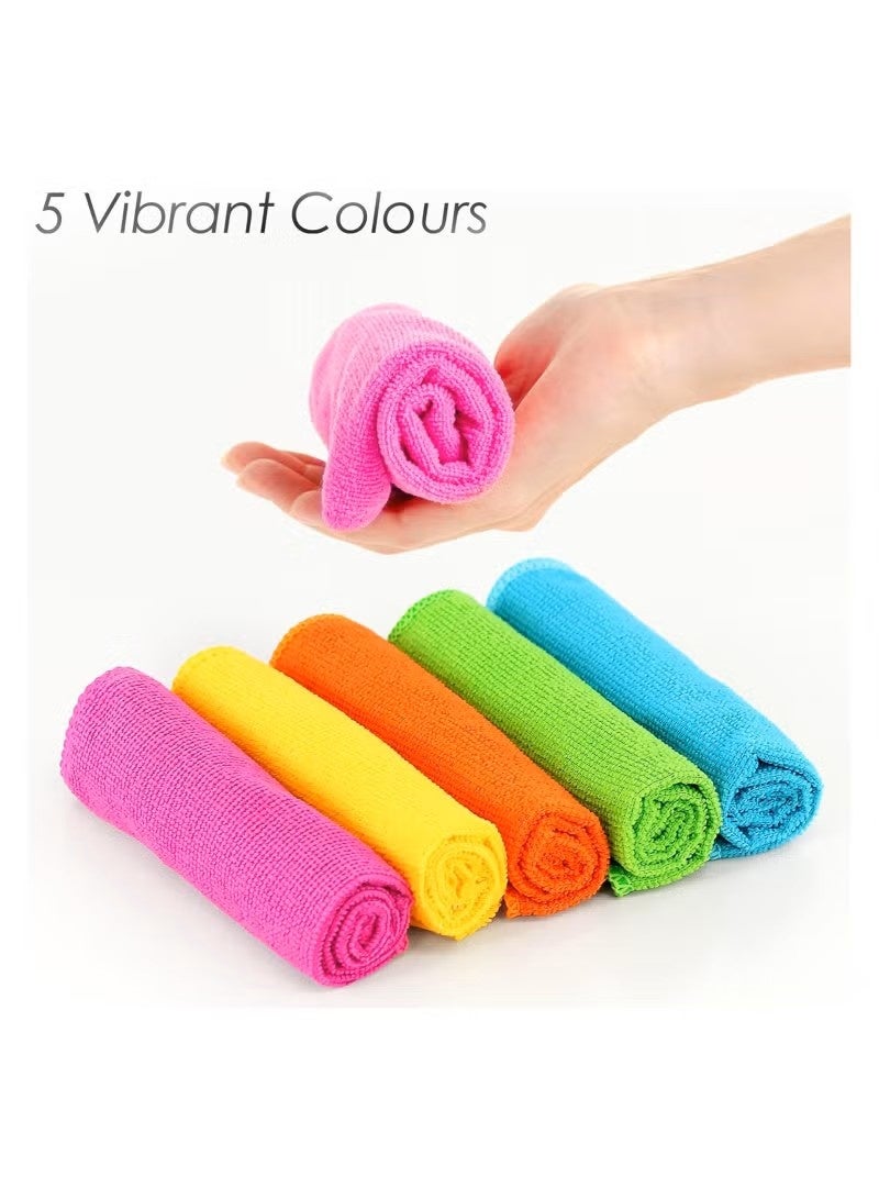 Microfiber Cleaning Cloth Set of 5 | Ultra Absorbent Towels | Lint-Free Multi-Purpose for Kitchen, Car, Glass & Home | 40x30 cm - Image 4