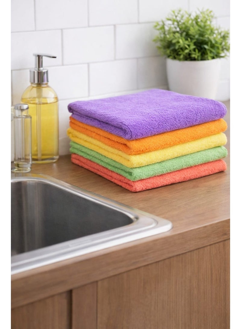 Microfiber Cleaning Cloth Set of 5 | Ultra Absorbent Towels | Lint-Free Multi-Purpose for Kitchen, Car, Glass & Home | 40x30 cm - Image 5