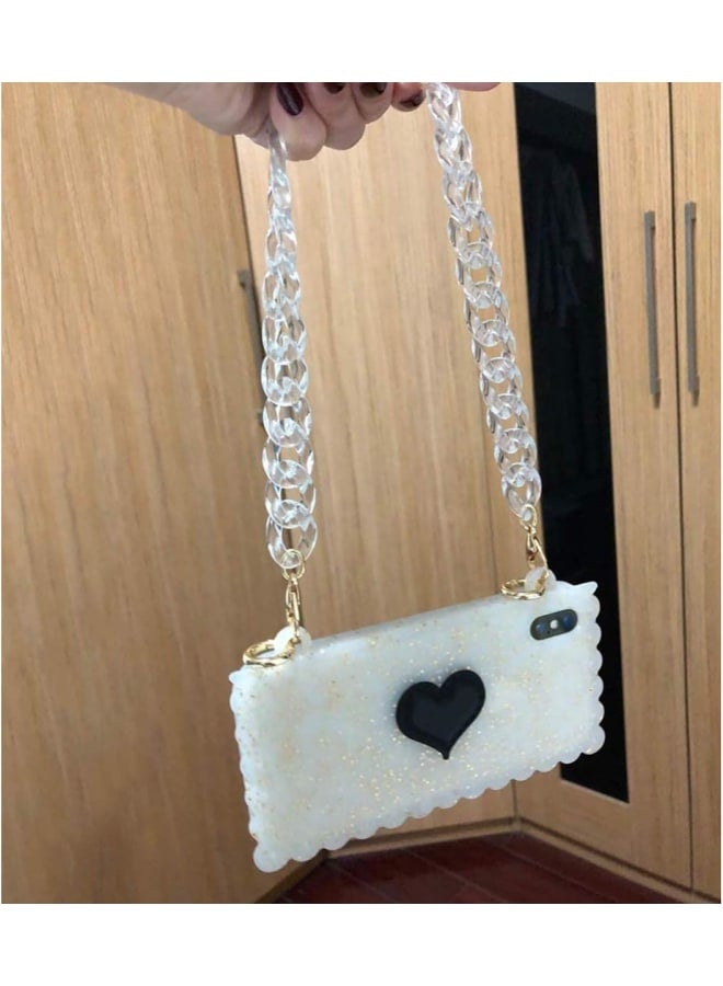 Acrylic Bag Chain Straps Plastic Wallet Straps Replacement Shoulder Bag Chain for Making DIY Bags Repair 120 Cm (Transparent)  - Image 4