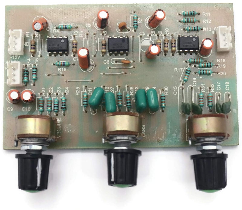 Electronicspices Electronic Spices 3 Channels Preamplifier Tone Board Audio Bass Treble Control Equalizer Board works on 12-0-12 transformer and better IC - Image 1