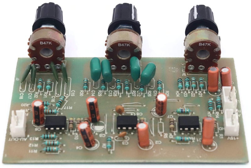 Electronicspices Electronic Spices 3 Channels Preamplifier Tone Board Audio Bass Treble Control Equalizer Board works on 12-0-12 transformer and better IC - Image 2