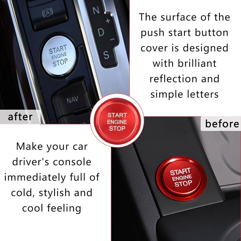 Aokdom Car Push Start Button Cover - Red - Image 5