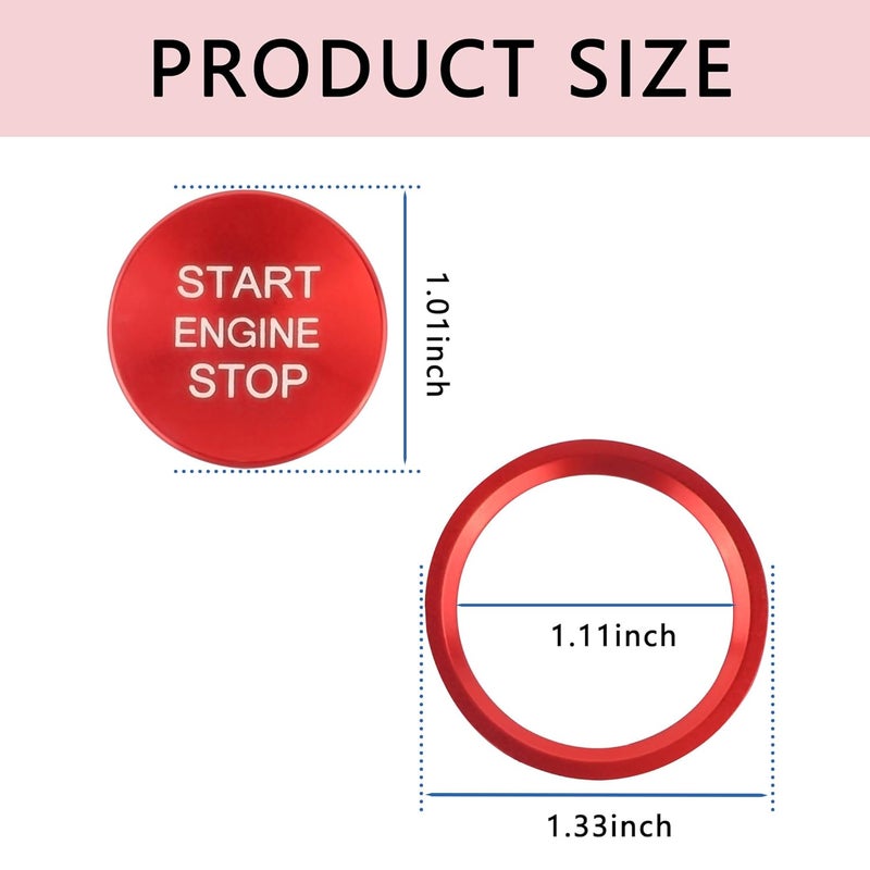 Aokdom Car Push Start Button Cover - Red - Image 2
