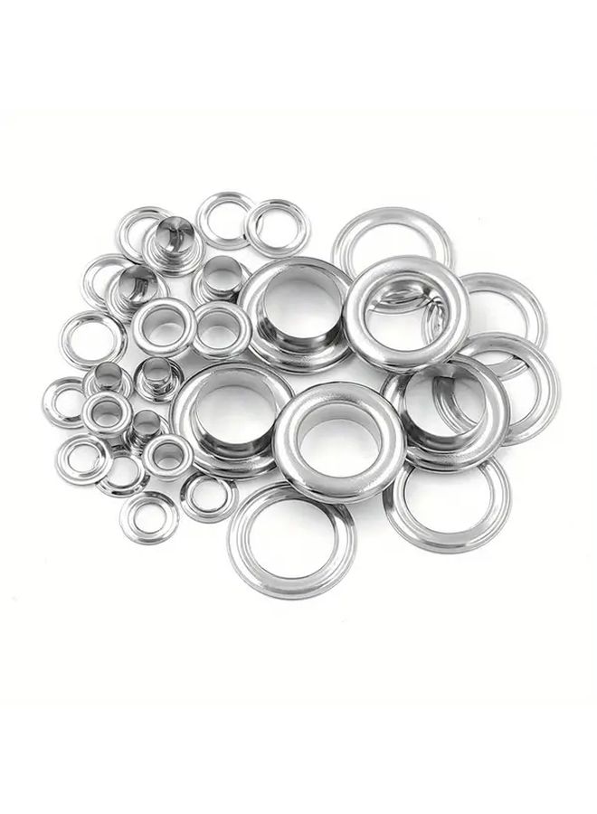100 Sets 10mm Silvery Eyelets Kit With Press Pliers For Clothing Leather Bags - Image 4