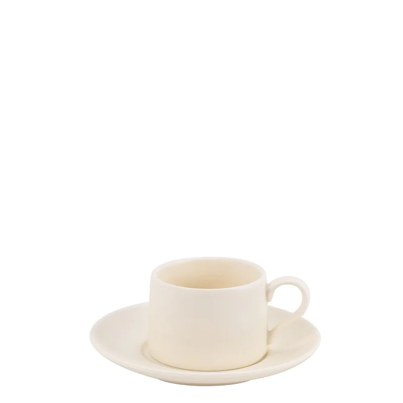Zafferano LEVANTE Coffee Cup Ø.65x45mm.  8 CL. Saucer  Ø.125mm. Ivory  - PORCELLANA -