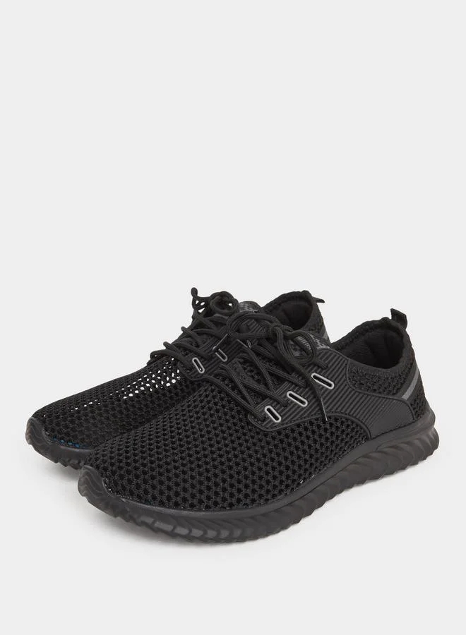 تايك تو Take Two Textured Lace Up Sneakers