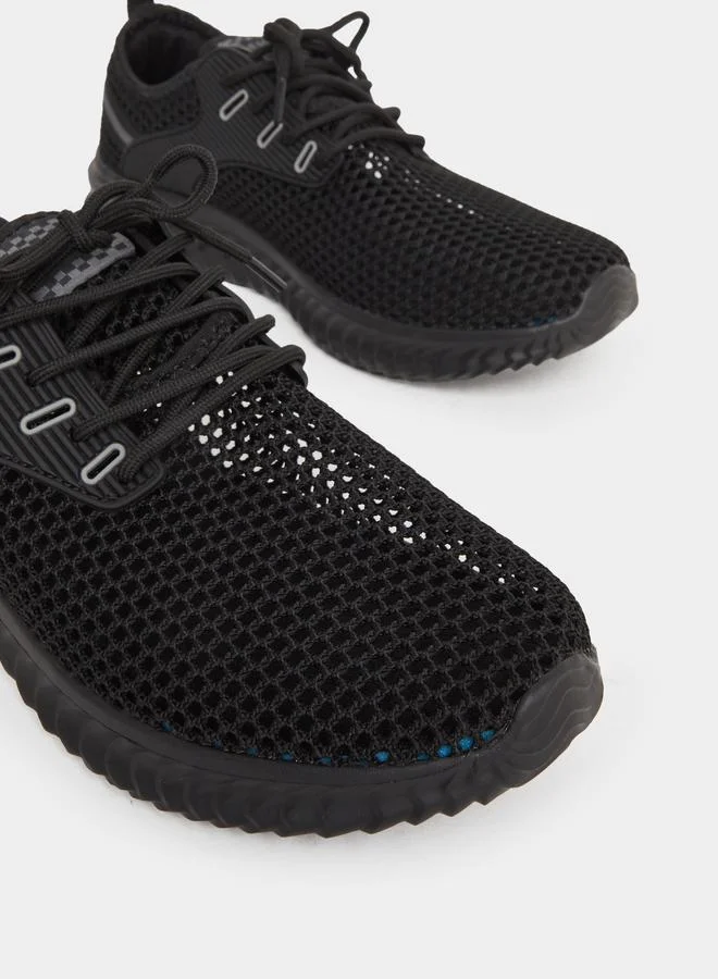 تايك تو Take Two Textured Lace Up Sneakers