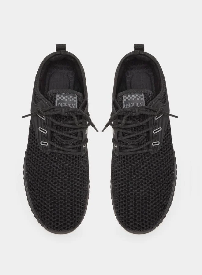 تايك تو Take Two Textured Lace Up Sneakers